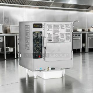 AccuTemp Steam'N'Hold S62083D150 countertop convection steamer, 6-pan capacity, stainless steel, fully operational, 208V/3 Phase.