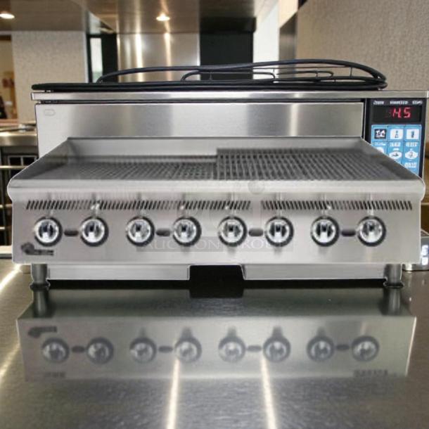 Star Ultra-Max 8148RCBB radiant gas charbroiler, 48" countertop, heavy-duty stainless steel, excellent condition, fully tested.