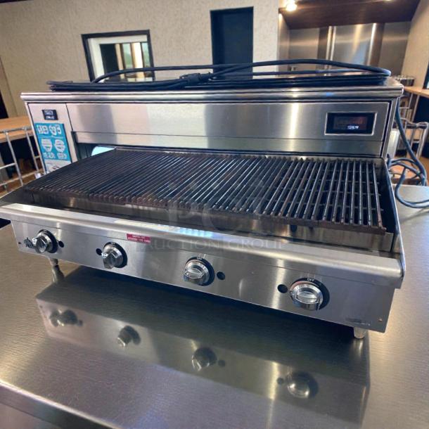 Star Ultra-Max 8148RCBB Radiant Gas Charbroiler, 48" countertop, stainless steel, heavy-duty, exceptional condition.