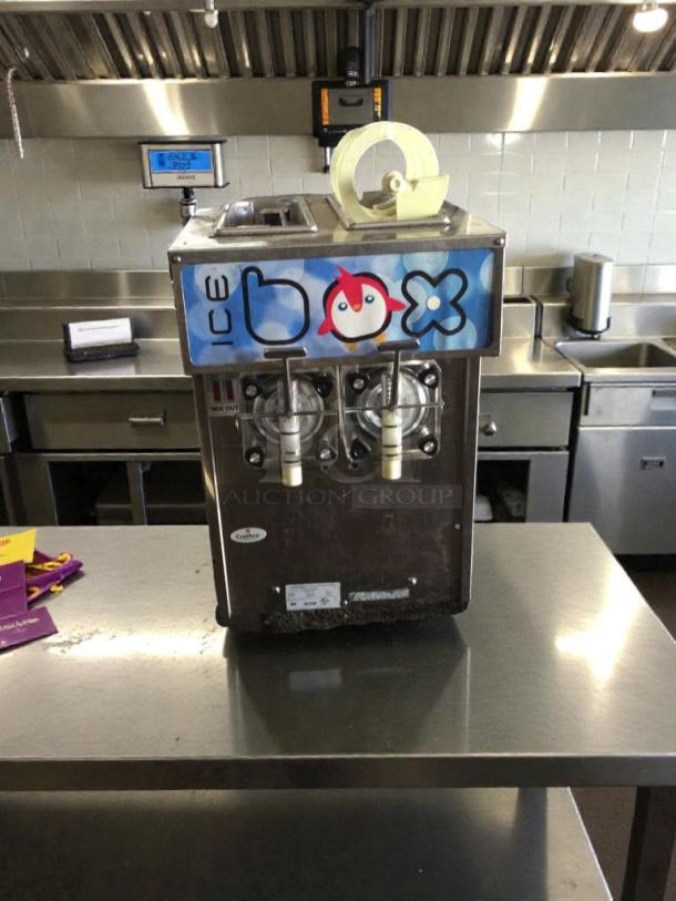 Grindmaster 3332 dual bowl frozen beverage machine, outstanding condition, tested, Louisville USA, "Ice Box" label.