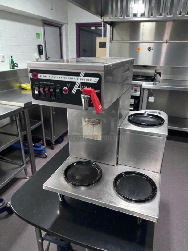 Like-new Curtis Alpha 3 automatic commercial coffee brewer, 120V, UL & NSF listed, fully tested, Wilbur Curtis Co.