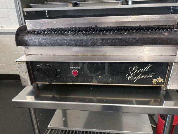 Star Manufacturing Commercial Panini Grill, stainless steel, UL listed, model STR-M-GRL-0337, pristine condition.