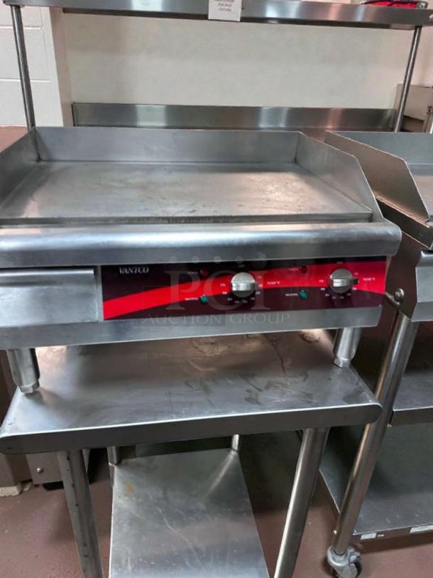 Avantco 177EG24N electric griddle, 24-inch, outstanding condition, ETL listed, tested, operational, red control panel.