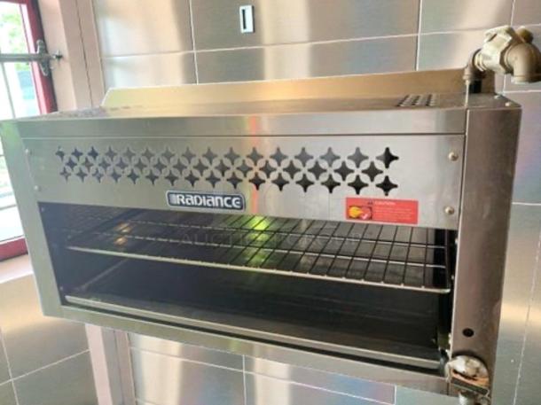 Radiance 24” Gas Cheesemelter, outstanding condition, stainless steel, infrared burner, 20,000 BTU, fully tested.