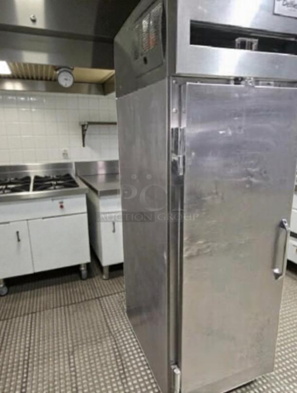 Delfield stainless steel single door reach-in refrigerator, model DLF-L-REF-0473, premium condition, fully tested.