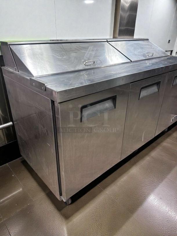 Titan XTSU72 commercial sandwich prep table refrigerator, 72" stainless steel, superior condition, ETL listed.