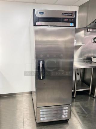 Victory AdvantEDGE commercial reach-in freezer, stainless steel, excellent condition, Energy Star certified, fully tested.