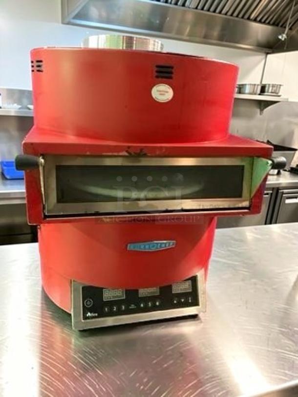 TurboChef Fire high-speed commercial pizza oven, red, ventless countertop design, fully tested, excellent condition.