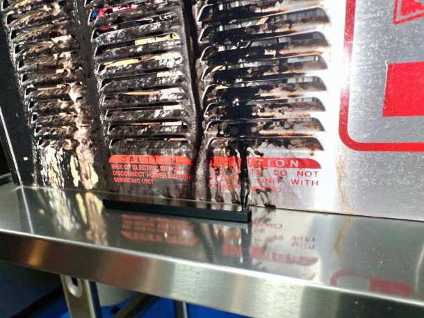 Ugolini NHT2 slush machine with visible vent and caution label. Fully tested, superior condition, NSF & UL listed.