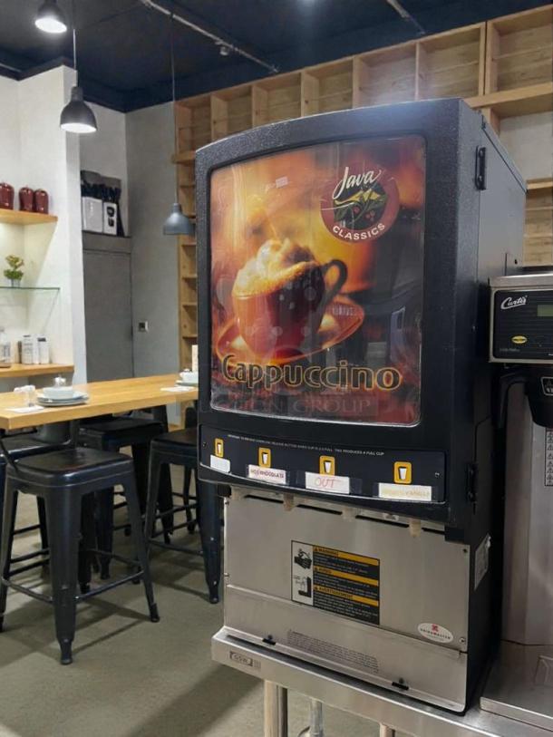 Grindmaster PIC4 Cappuccino Dispenser, superb condition, 120V, single phase, fully tested, Java Classics branding.