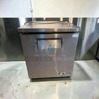 True TUC-27-LP undercounter refrigerator, in immaculate condition, stainless steel finish, 115V, single phase.
