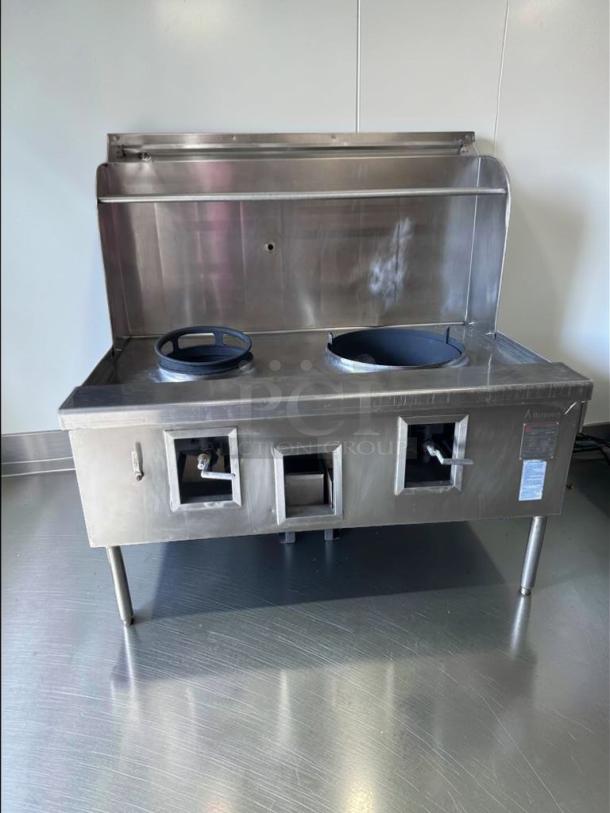 Top-Tier Condition Atosa dual burner wok range model ATO-L-RNG-0695, heavy-duty stainless steel, fully tested operational.
