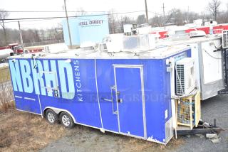 Fully Equipped Commercial Mobile Kitchen Trailer with CaptiveAire Hood System, Pitco Propane Fryers, and Complete Refrigeration Package