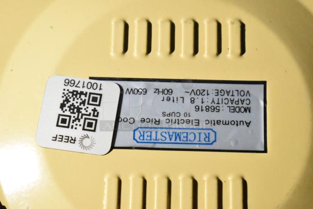 An image of a QR code and identification label on a kitchen appliance, specifying model 56816.