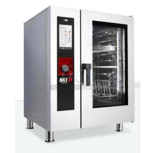 BKI ETE101R commercial electric boilerless combi oven, brand new, 10 full pan capacity, 208V, 3-phase, scratch and dent.