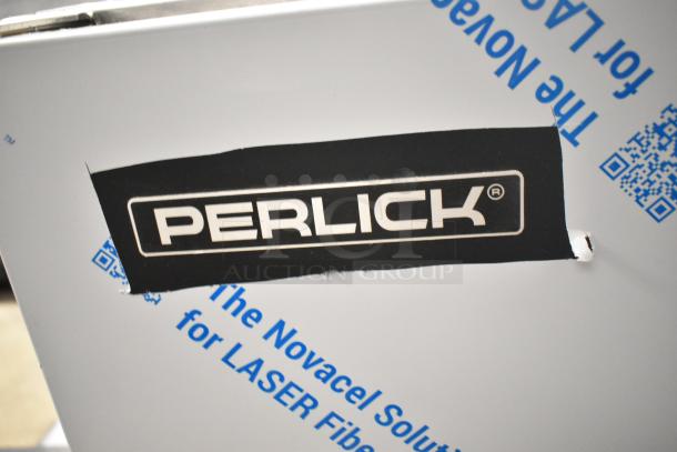 Brand new Perlick HC24FS4S-00-BLFLR commercial undercounter freezer with visible branding on protective wrap. 115V, 1 Phase.