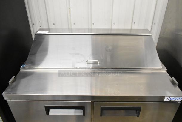 Brand new Avantco 178APT48HC commercial sandwich prep table, stainless steel, scratch and dent, 115V, 1 Phase.