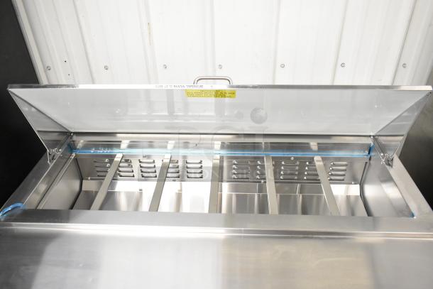 Brand new Avantco 178APT48HC sandwich prep table, commercial-grade, scratch and dent, bain marie mega top, 115V.