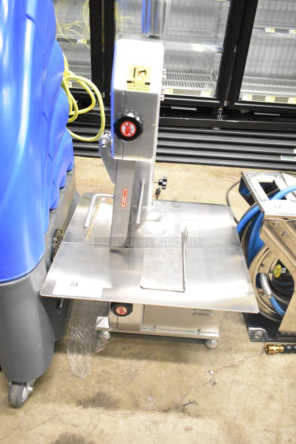 BRAND NEW Backyard Pro 554BSSW65AL meat saw, 65" blade, countertop model, stainless steel, 110V, 1-phase, minor scratches.