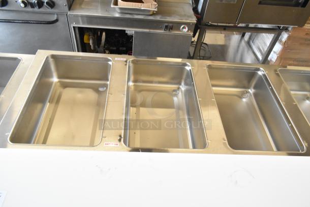 2025 Advance Tabco SW-6E-240-BS commercial 6 well steam table, stainless steel, 208/240 volts, 1 phase, excellent condition.