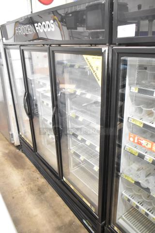2018 True GDM-72F-HC 3-door freezer, EBT & SNAP accepted. Good condition, 115/208-230V, 1 phase, glass doors.