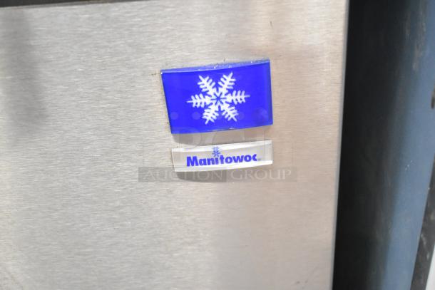 Manitowoc SD0452A Ice Machine Head on SPA310 Hotel Dispenser, 115V, 1 Phase, features blue snowflake logo.