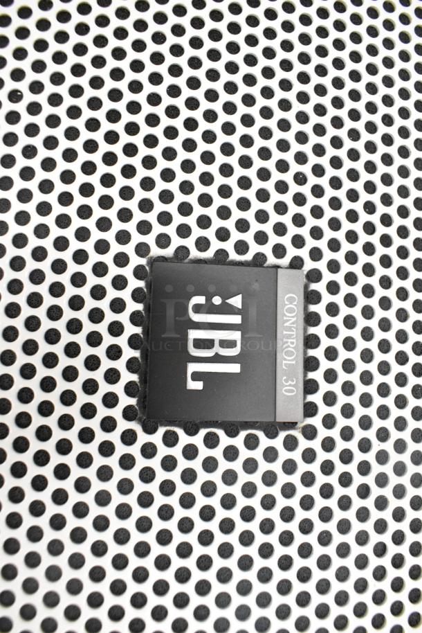 JBL Control 30 speaker grille with logo and model label, featuring a perforated design, part of a 12-speaker auction.