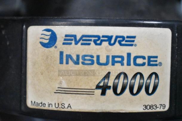 Everpure InsurIce 4000 water filtration system label showing brand and model, marked "Made in U.S.A."