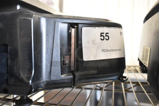 2023 Hobart HTi-7LH4W commercial food portioning scale, tested and working, on metal shelf, with auction tag "55."