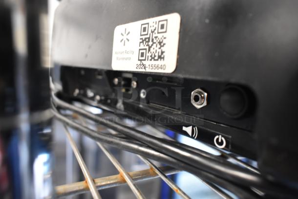 2023 Hobart HTi-7LH4W Commercial Scale, black, tested and working. Features control buttons and maintenance QR label.