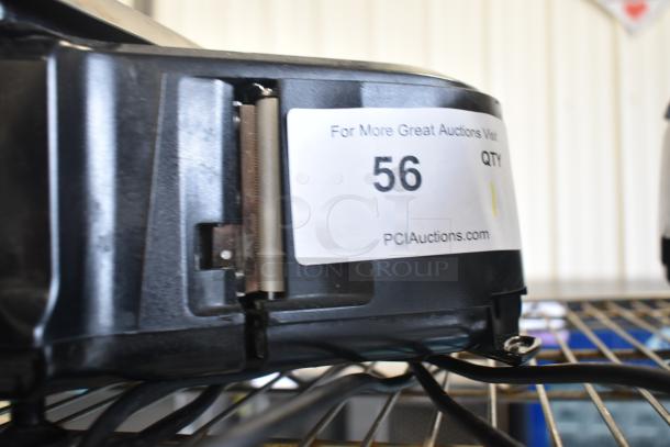 Hobart HTi-7LH4W commercial scale, countertop model, visible tag "56," some screen damage, tested working, 120/208-240V.