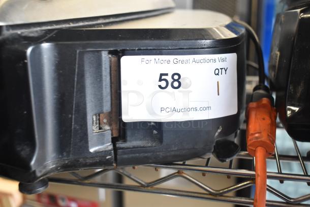 2017 Hobart HTi-7LH26 commercial scale, tested and working, shown on a metal shelf. Label displays "58 QTY 1 PCIAuctions.com."