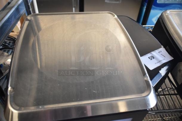 2020 Hobart HTi-7LH4W commercial countertop food scale; tested, working; stainless steel surface. Model visible, label tag "59".