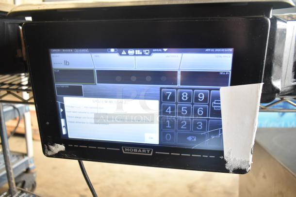 2017 Hobart HTi-7LH26 commercial food portioning scale with touchscreen, tested and working, uses 120/208-240V, 1 phase.