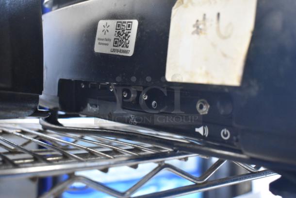 2017 Hobart HTi-7LH26 commercial scale on metal shelf, with power and label symbols visible. Tested and working.