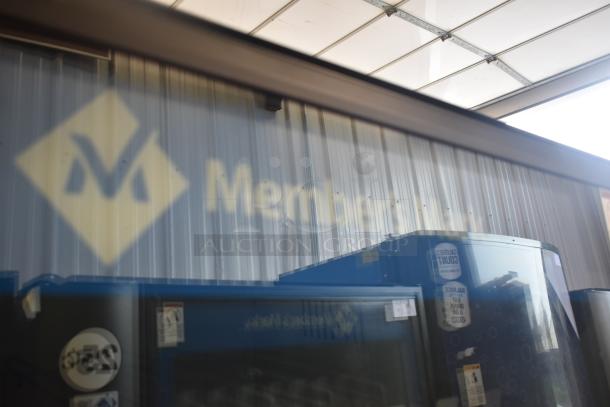 Crane 5800-4 metal commercial drink vending machine with bill acceptor. 115 volts, 1 phase. Clear view of labels.