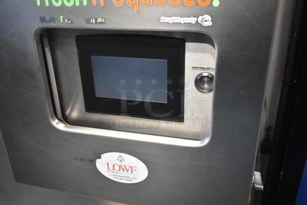 LATE MODEL JBT Fresh N Squeeze citrus juicer, commercial floor style, digital display, 115V, on casters, good condition.