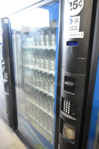 Crane 5800-4 vending machine with bill acceptor, metal construction, 115V, 1 phase, features multiple bottle slots.