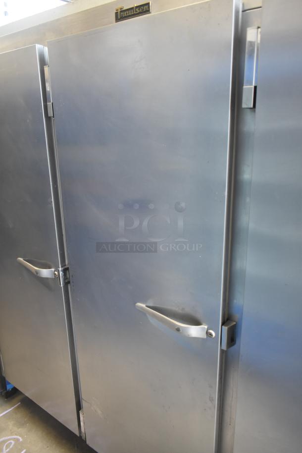 Traulsen G30013 commercial 3-door reach-in cooler, stainless steel, 115 volts, excellent condition, with Traulsen label.