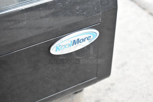 KoolMore CDC-3C-BK Countertop Display Refrigerator, 3.6 Cu Ft, shown in black, logo visible on the front panel.