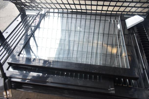 KoolMore CDC-3C-BK Countertop Display Refrigerator, 3.6 Cu Ft, features glass doors and shelves, 110-120V, black finish.