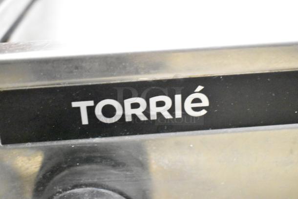 Torrie MTE225XC70 espresso machine, commercial, 2 group, includes 2 portafilters, 2 steam wands; stainless steel finish.