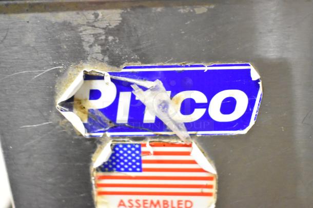 2023 Pitco Frialator 40D fryer, stainless steel, tags show wear, 107,000 BTU, includes 2 fry baskets, natural gas powered.