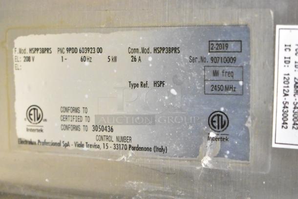 2019 Electrolux HSPP3BPRS Commercial Panini Press, 208V, 1 Phase. Serial No. 90710009. ETL certified, 5kW.