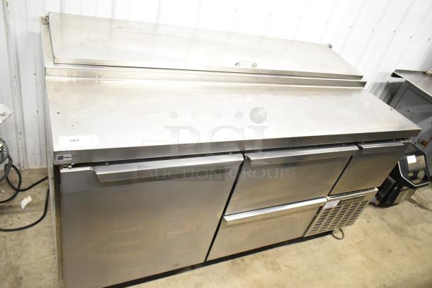 2017 Continental CPA68 Pizza Prep Table, 2 drawers, 2 doors, 115 Volts, 1 Phase, stainless steel, commercial use.