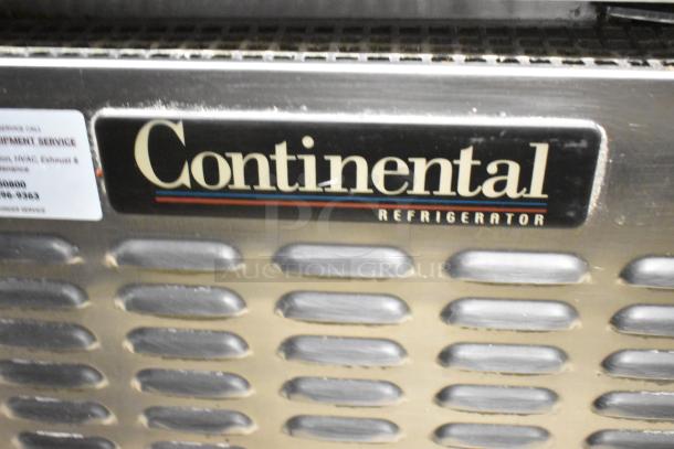 2017 Continental CPA68 pizza prep table, stainless steel, with 2 drawers, 2 doors. Brand label visible. 115V, 1 phase.