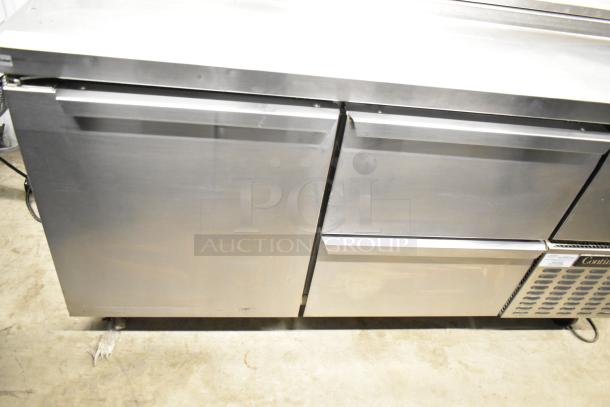 2017 Continental CPA68 pizza prep table, two drawers, two doors, stainless steel, 115V, 1 phase, commercial use.