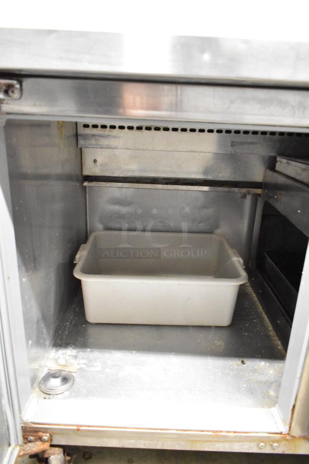 2017 Continental CPA68 Pizza Prep Table, 2 drawers, 2 doors, shows interior, used condition, 115V, 1 phase.