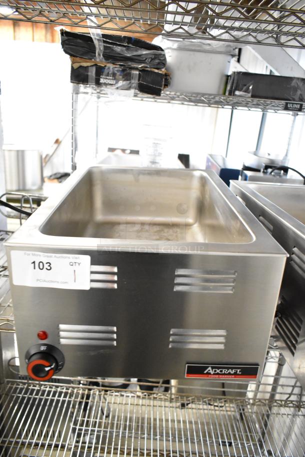 2025 Adcraft FW-1200W Commercial Countertop Food Warmer, stainless steel, 120 volts, 1 phase. Clean, minor wear.