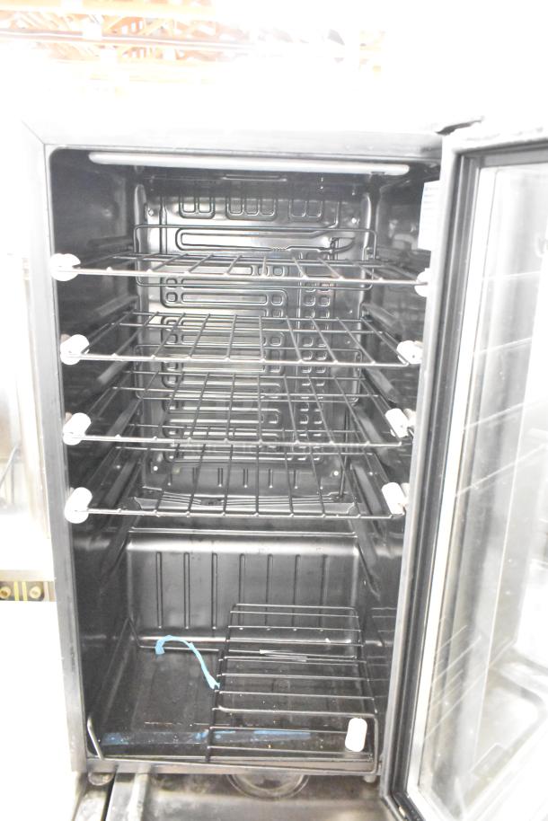 Danby DWC036A1BSSDB-6 Mini Cooler Merchandiser with wire shelves, open door view. 115V, 1 Phase. Ideal for beverage display.